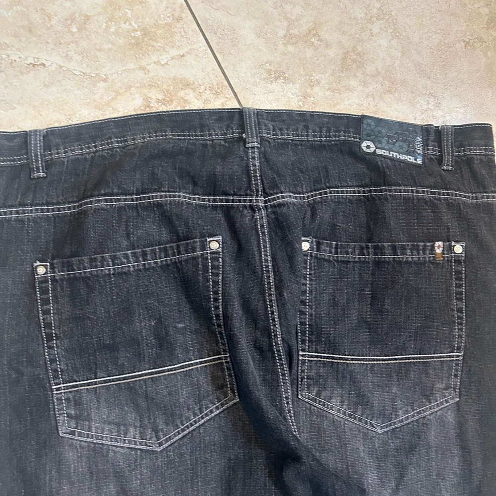 South Pole Men's Washed Black Relaxed Jeans
